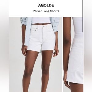 Agolde Parker Long white shorts size 24 dough
